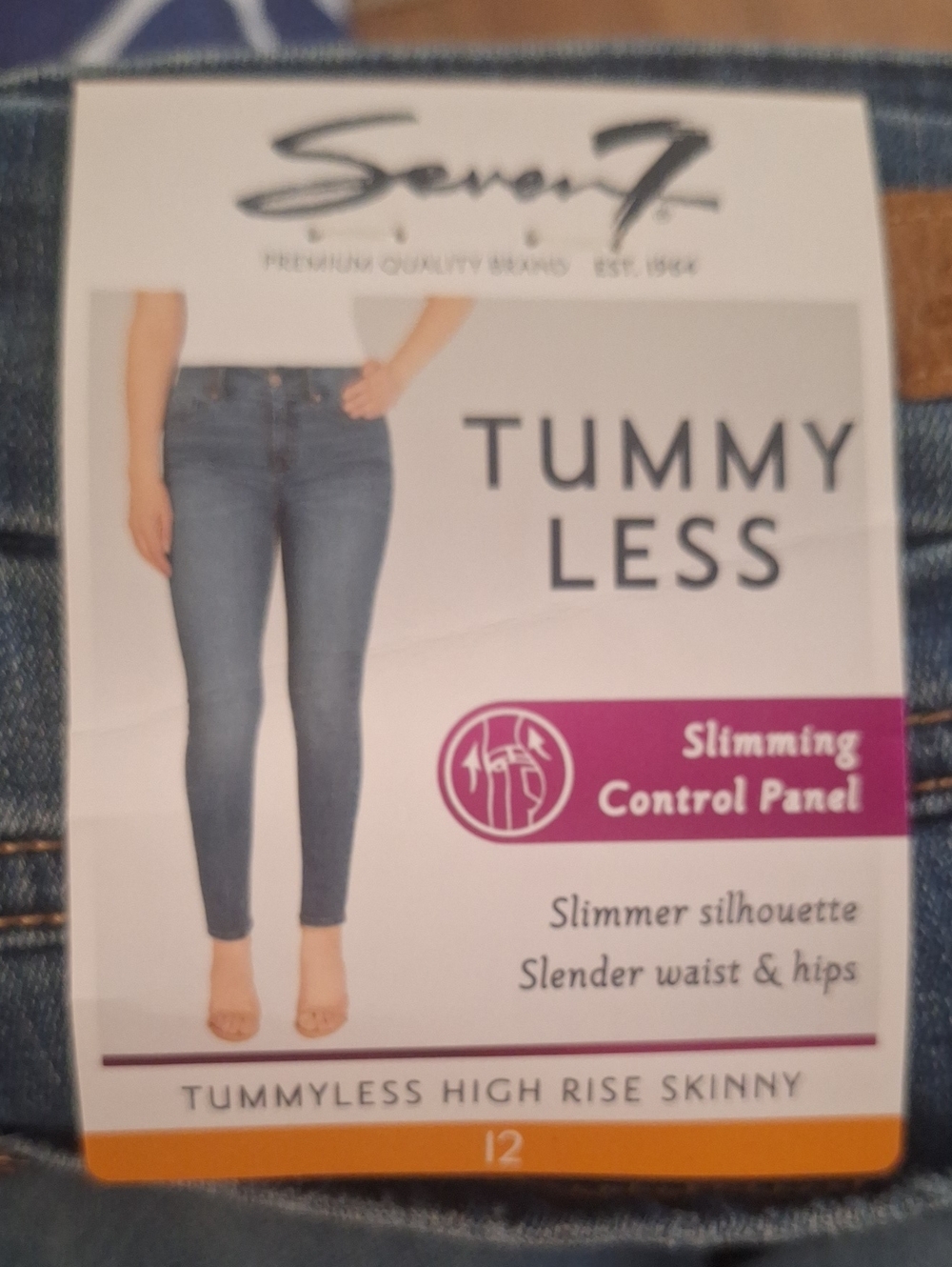 Seven7 Tummyless High Rise Skinny Jeans - Blue